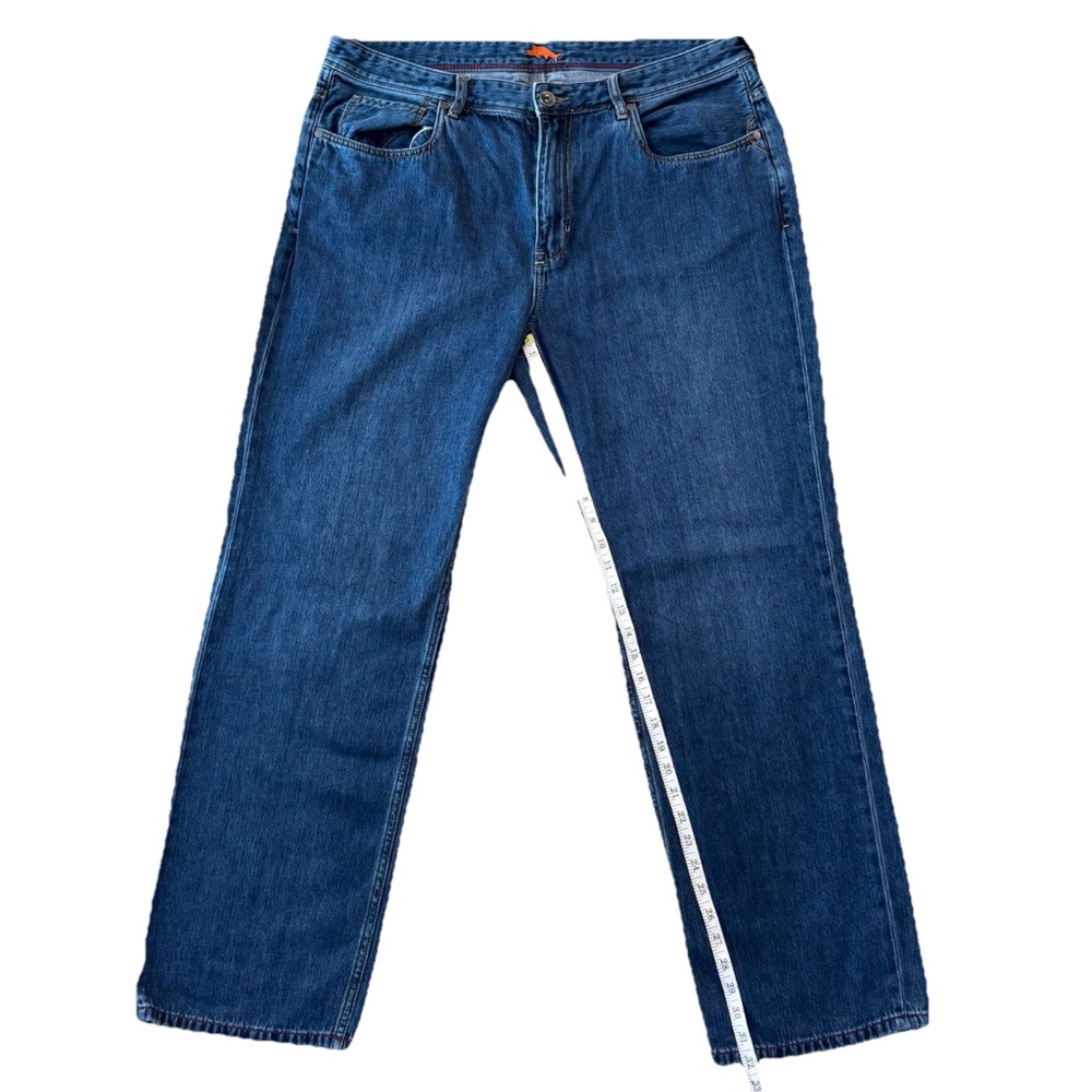 Tommy Bahama Jeans Men’s 39x32 Straight Dark Wash Blue Denim Cotton Tencel Read